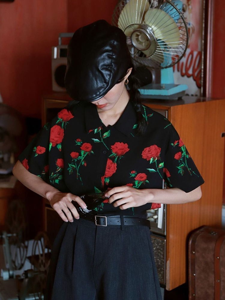 Vintage Short Sleeve Rose Prin - огляд і ціна Summer Rose Clothing