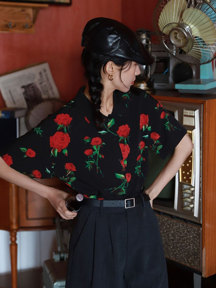 Vintage Short Sleeve Rose Prin - огляд і ціна Summer Rose Clothing