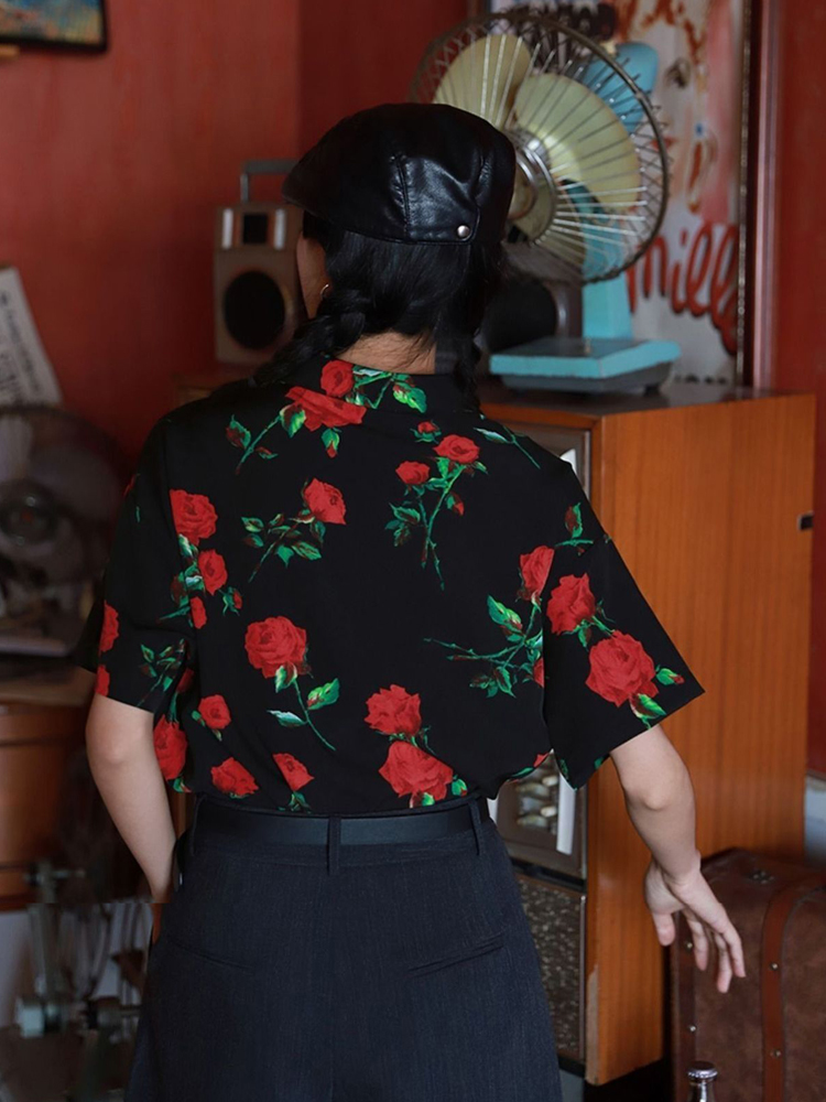 Vintage Short Sleeve Rose Prin - огляд і ціна Summer Rose Clothing